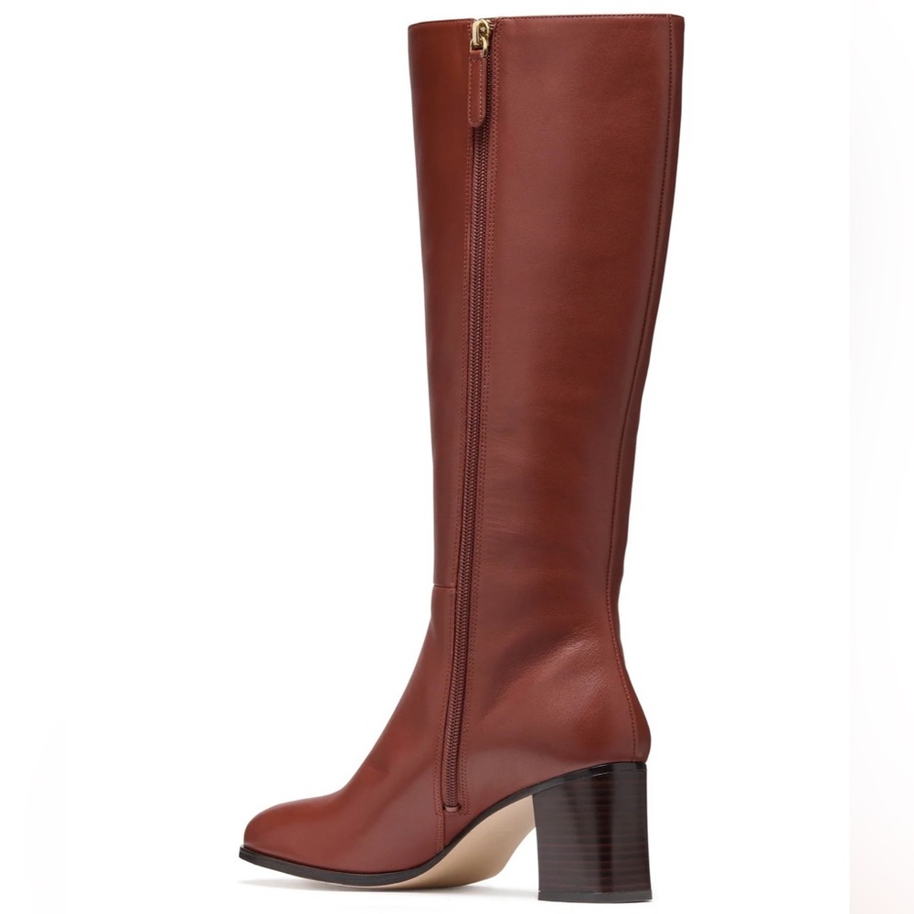 🚨KATE SPADE♠️ Women’s Aimee Tall Shaft Chestnut Heeled Boots| Brown SZ. 8 NWB - Picture 3 of 4